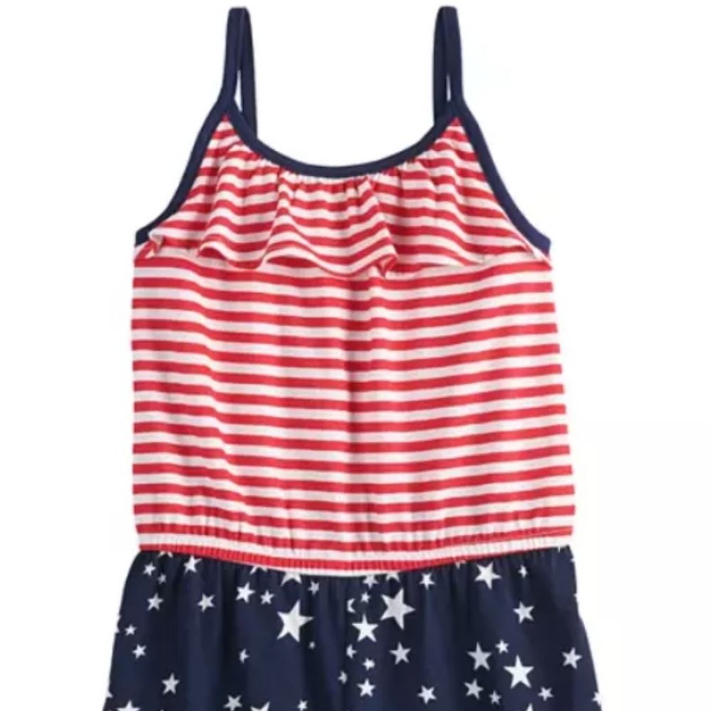 USA Girls American Flag Romper